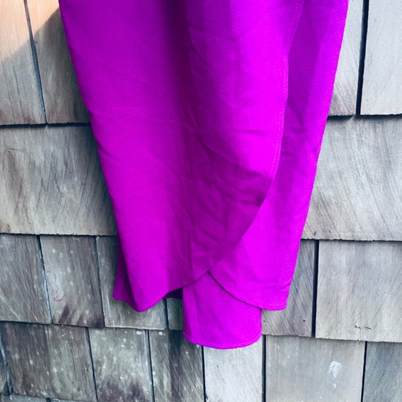 Julia Jordan Womens Knot-Neck Midi Tulip-Hem Halter Fuchsia Dress Size 8 - Picture 10 of 17